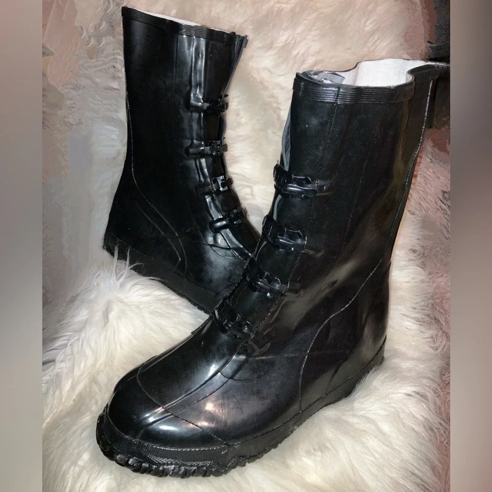 1950's Vintage Unisex Black Galoshes